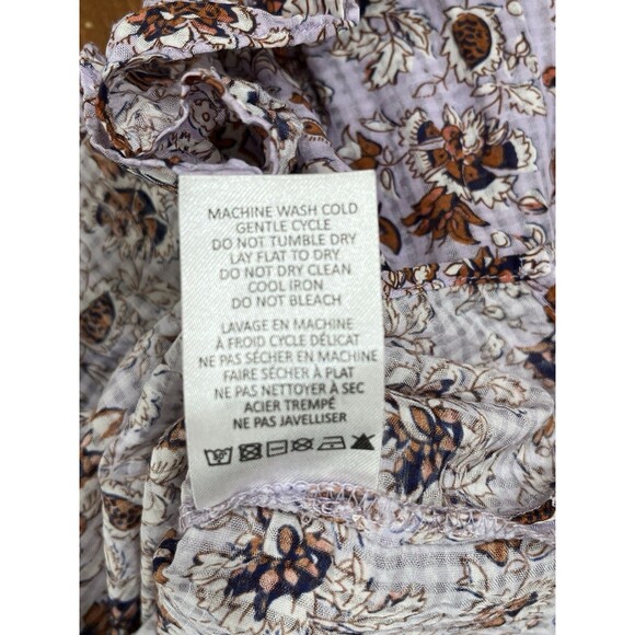 Womens Veronica Beard Viveca Top Med Floral Lavender Multi Cottagecore Boho - Picture 14 of 15